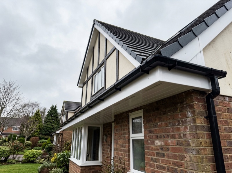 New uPVC fascias, soffits and guttering on a tidy roofline